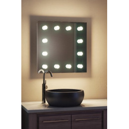 Зеркало для макияжа с лампочками в ванную комнату Регал 80х80 см